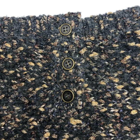 NWOT, Metallic Ella Moss Back Buttoned, Dolman Sleeve Sweater - Picture 6 of 11